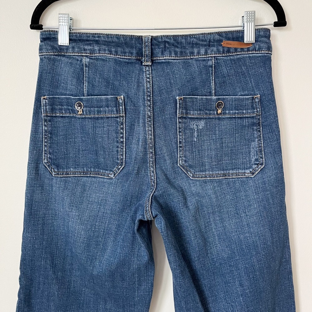 Pilcro & the Letterpress Mid Rise Wide Leg Crop Denim Jeans Raw Hem Womens 28 - Picture 6 of 14